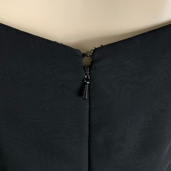 WTOO by Watters & Watters Solid Black Layered Chiffon Sleeveless Dress Size 10 - Picture 8 of 10